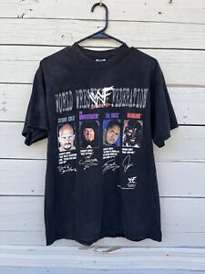 Vintage 1999 WWF Tshirt Stone Cold, Undertaker, The Rock, Mankind Cygnus Size L