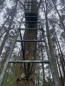Climbing Ladder Tree Stand with Mesh Seat, Climbing Equipment for Deer Hunting,