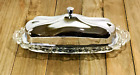 Vintage Butter Dish With Glass Bottom & Stainless Steel Lid