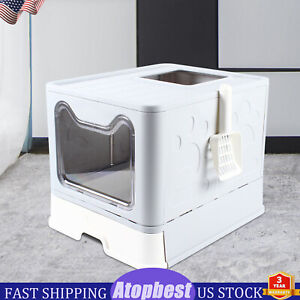 Enclosed Extra Giant Cat Litter Box Self-Cleaning Kitty Toilet House with Filter