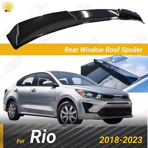 For 2018-2023 Rio Glossy Black ABS Rear Roof Window Visor Spoiler Wing Deflector (For: 2022 Kia Rio)