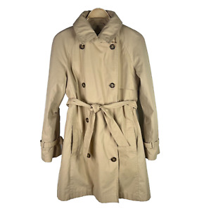 London Fog Size Small Trench Coat Khaki Double Breasted Zip Out Lining