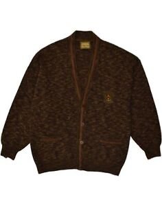 IL GRANCHIO Mens Cardigan Sweater XL Brown Flecked Wool BG90
