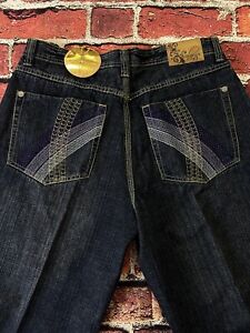 New ListingNotorious BIG Baggy Y2K Embroidered Jeans 36x31 Brooklyn Hip Hop Coogi Style NWT