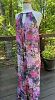 Maggie London Maxi Dress Womens Sz 12 Halter Pink Floral Flowy LINED