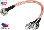 F-Type RG6 Splitter Coax Cable, 75Ohm TV Antenna 3 Way Splitter Combiner Cable