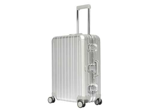 Monoprice 29in Aluminum Carry-On Travel Luggage Suitcase Spinner TSA Lock Silver