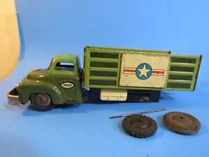 Vintage 1950's Friction Tin Toy Utility Truck, maybe Yonezawa? Japan