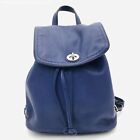 Coach Blue Leather Mini Backpack Purse + COA