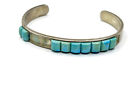 Vtg Hopi Stewart Tewawina? Sterling Silver Turquoise Cuff Bracelet - FOR REPAIRS