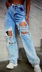Ladies Shein Icon High Waisted Ripped Jeans M(6)  NWOT
