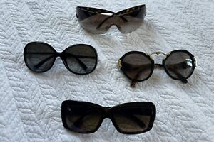 Lot of 4 Women's Designer Sunglasses Prada Versace Fendi Chanel