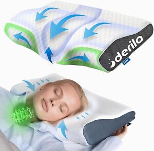 Derila Memory Foam Contour Pillow | Ergonomic Design for Neck Pain, Snoring