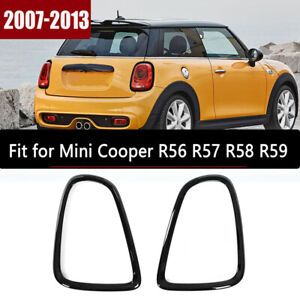 Gloss Black Pair Tail Light Cover Trim For Mini Cooper R56 R57 R58 R59 2007-2013 (For: Mini)