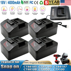 for Snap on CTB8185 18V 4Ah Battery CTB8187 CTB7185 CT9075 CT8810 CT8815 CT8850