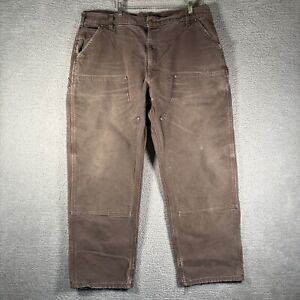Carhartt Double Knee Pants Canvas Brown VTG Work Carpenter Cotton Mens 40x32
