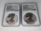 2021-W / S REVERSE PROOF AMERICAN SILVER EAGLE NGC PF70 DESIGNER SET 2 COIN
