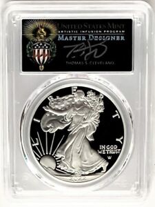 2022 W PROOF SILVER EAGLE ADVANCED RELEASE PCGS PR70 THOMAS CLEVELAND TORCH