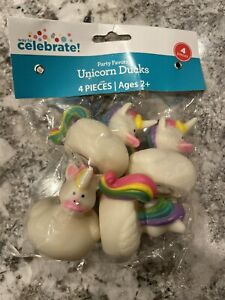 New Package of 4 Party Favor Unicorn Ducks