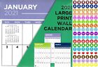 2021 16 Month Wall Calendar - Large Print Calendar - with 100 Reminder Stickers