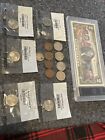 Lot Of  Coins And 2 Dollar Bill. Indian Head Penny,  Junk Silver Dime