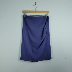 NWT Grace Karin Womens Sz L Blue Rouched Pencil Skirt Stretchy Elastic Waist