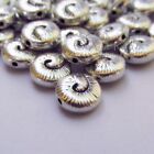 Spiral Seashell Beads 10mm Antique Silver Plated Spacers B3278 - 10, 20 Or 50PCs