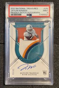 2021 National Treasures Jaylen Waddle Prodigy RPA Patch Auto /99 PSA 9 Dolphins