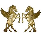 New ListingSTUNNING PAIR FRENCH BRONZE/BRASS DECORS MOUNTS PEDIMENTS WINGED HORSES PEGASUS