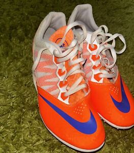 Nike Zoom Rival S Spikes Track Sprint Run Size 11.5 Orange/Blue Free Shipped