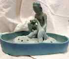 New Listingvan briggle pottery flower frog Leda and the Swan with bowl