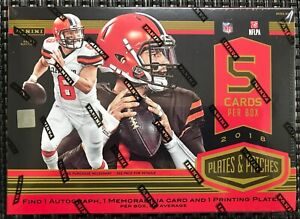 2018 Panini Plates & Patches Football Hobby Box - Free Priority Shipping