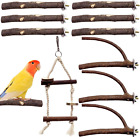 New ListingBird Parrot Perch Stand Set - 10 PCS Natural Wood Bird Parakeet Stand Branch