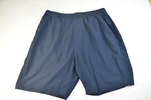 Tasc Shorts Mens 2XL Navy Blue Performance Lined Athletic Stretch Casual Flaw