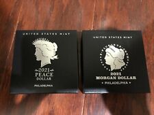 2021 Morgan and Peace Silver Dollar 2 Coin Set - P (Philadelphia) IN HAND