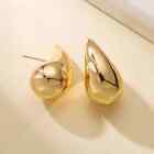 Stainless Steel Gold Chunky Dome Drop Earrings for Women - Teardrop Style
