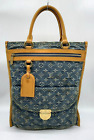 Authentic Louis Vuitton Monogram Denim Flat Shopper M95018 Tote bag NS030655