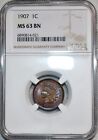 NGC MS-63 BN 1907/7 Snow-11 RPD Indian Head Cent, Attractively Toned specimen.
