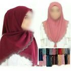 Women's Chiffon Scarf Muslim Hijabs Shawls Head Wrap Scarves Rhinestones Decors