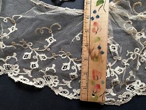Antique Dainty Brussels Lace Trim Sewing Yardage 64