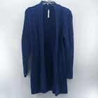 leo & nicole cardigan women size medium blue long knit casual open front boho