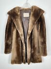 Classic Sheared Beaver fur jacket dark brown Medium coat