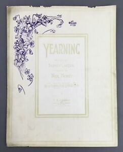 New ListingYearning Sheet Music Piano 1918 Large Format Carter Moret Harms Antique Vintage
