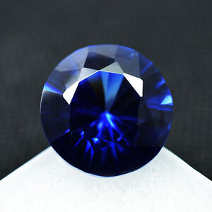 8.30 Ct Natural Flawless Ceylon Blue Loose Sapphire Round Cut Certified Gemstone