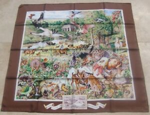 HERMES 100% SILK SCARF LIMITED EDITION MADISON AVENUE KERMIT OLIVER BROWN NEW