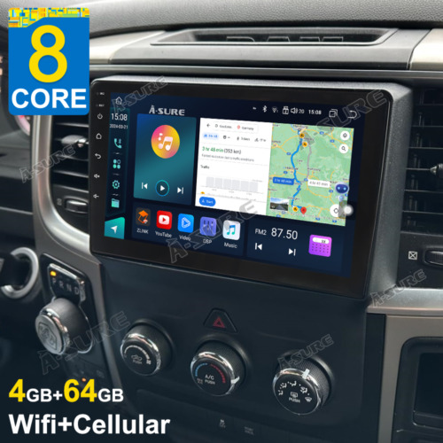 8 Core 4+64GB Carplay Radio Stereo GPS For Dodge Ram 1500 2500 3500 2013-2018