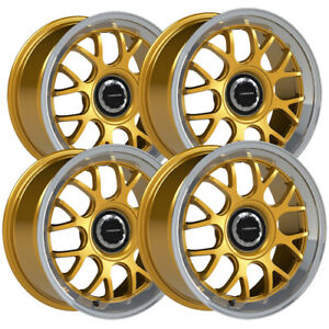 (Set of 4) Vision 478 Alpine 18x8.5 5x100/5x115 +35mm Gold Wheels Rims 18