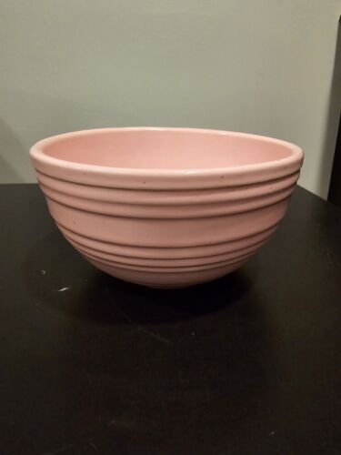 Vintage McCoy Pottery Pink Ribbed Mixing Bowl, 6 Inch
