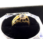 Men’s 14K Yellow Gold Pinky Ring size 7.25 Simulated Diamond Cz