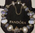 Pandora Disney Carriage Charm-4 S925 Murano Glass & Spacers Opalite On bracelet